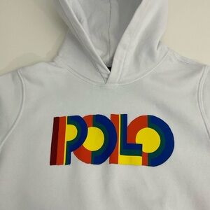 Polo Ralph Lauren sweatshirt hoodie  multi-colored logo Youth size Large 14-16